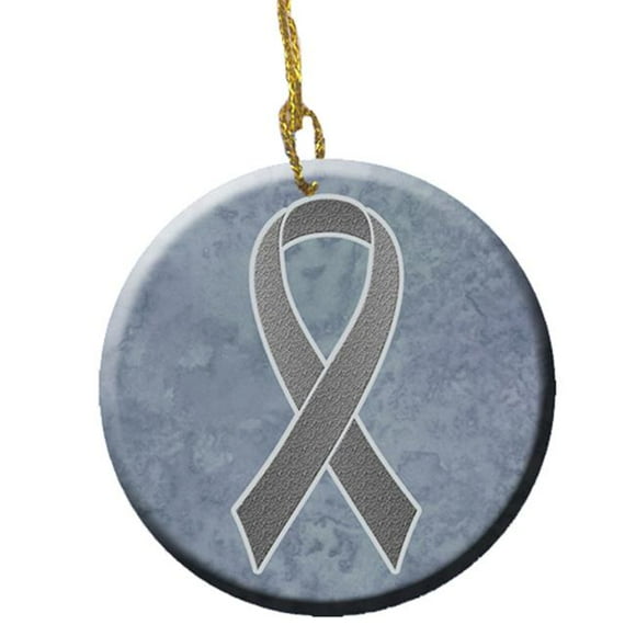 Carolines Treasures AN1211CO1 Grey Ribbon for Brain Cancer Awareness Ceramic Ornament- 2.81 Dia