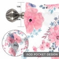 thumbnail image 2 of Pink Purple Flowers Window Valance for Kitchen, Watercolors Spring Floral Abstract Rod Pocket Short Curtain for Small Windows, Light Filtering Decorative Valance, 56 x 16 Inch, 2 of 9