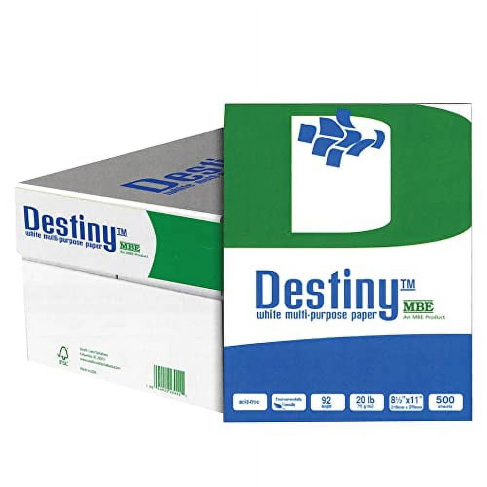 Destiny™ Multipurpose Copy Paper, Letter Size Paper, 20 Lb, 500 Sheets Per Ream, Case Of 10 Reams
