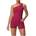 thumbnail image 2 of Haivin Women's One-Shoulder Tank Top and Shorts Set, for Fitness Yoga Running Sports, Casual Outdoor Athletic Wear, 2 of 6