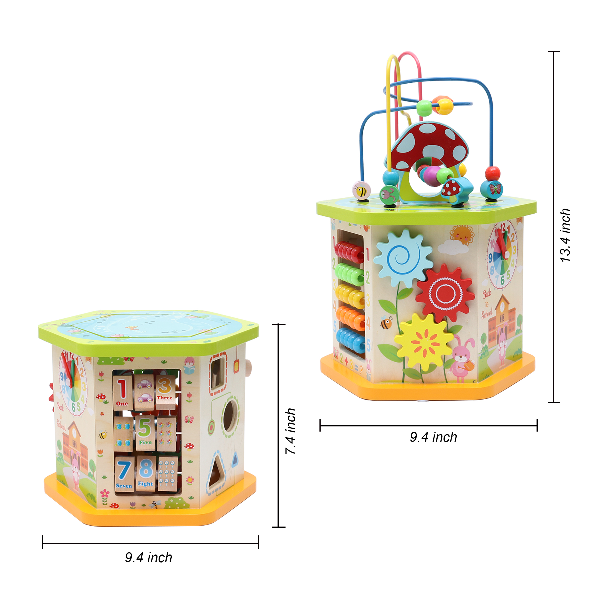 Lavievert 9-in-1 Play Cube Activity Center Multifunctional Bead Maze Toddler Educational Toys Game … - image 4 of 6