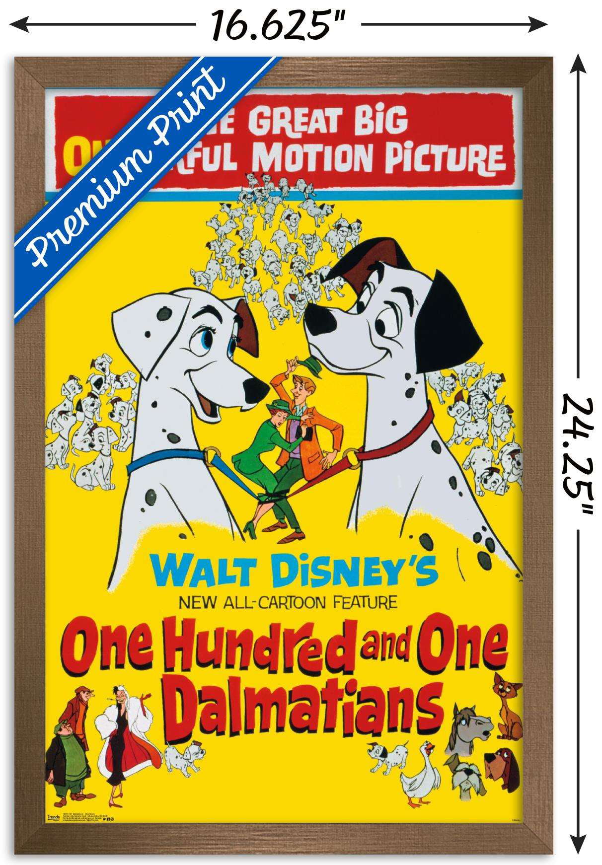 Disney 101 Dalmatians - One Sheet Wall Poster with Wooden Magnetic Frame,  22.375\
