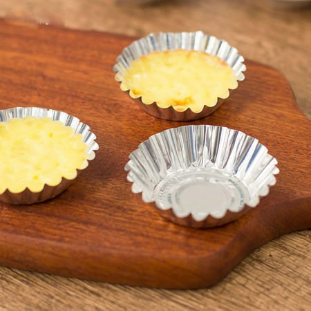 

Sonceds 50pcs Disposable Egg Tart Molds Aluminum Foil Cups Pan Non Stick Cake Cookie Liner Heat-Resistant Home Baking Mould