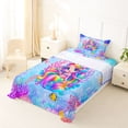 thumbnail image 5 of Erosebridal Watercolor Cartoon Mermaid Twin Sheet Sets,Ocean Animals Bedding For Girls Kids 3-Piece, 5 of 6