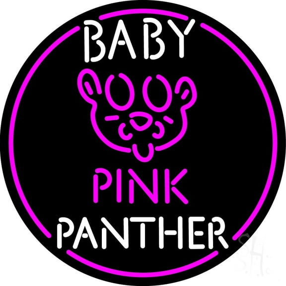 Baby Pink Panther LED Neon Sign 18 x 18 - inches, Black Square Cut Acrylic Backing, with Dimmer - Bright and Premium built indoor LED Neon Sign for café, club, party, event and stroefront.