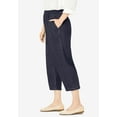 thumbnail image 3 of Woman Within Plus Size Petite 7-Day Elastic-Waist Pull-On Cotton Denim Capri Jeans, 3 of 5