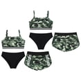 thumbnail image 2 of iiniim Girls 3 Piece Bathing Suit Printed Beach Swimwear Bikini Set with Shorts Athletic Swimsuits 8-14 Camouflage Green&Black 14, 2 of 7