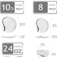 thumbnail image 2 of Porcelain Dinnerware Sets for 4, 12 Pieces Plates and Bowls Set with Black and Grey Ribbon Lines, Dishes Set Dining Ware for Dinner, Microwave and Dishwasher, 2 of 5
