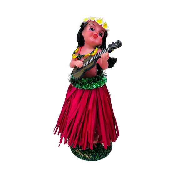 Hawaiian Hand Painted Dashboard Dancing Hula Doll Strumming Ukulele from Hawaii