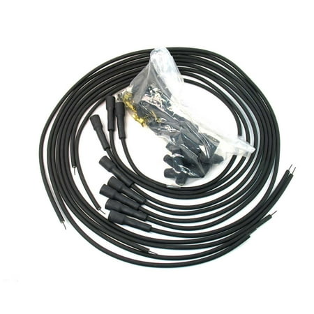 Super Stock Spiral Core - PERTRONIX Black Spiral Core Stock-Look 8-Cylinder Spark Plug Wire Set P/N 708180