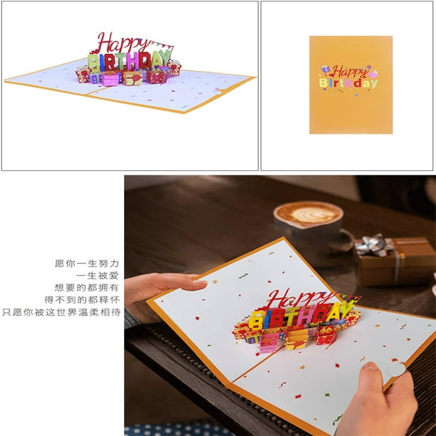 Tarjeta de felicitación creativa Ndcxsfigh Jump Out Card Laser Cut 3D