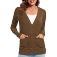 thumbnail image 3 of Urban CoCo Women's Button Down Lightweight Knit Cardigan Sweater with Pockets, 3 of 7