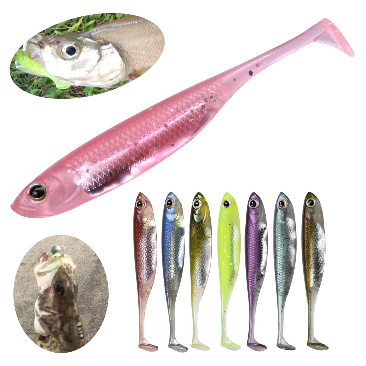 Minnow Paddle Tail Swimbait Lures | 4.72" Soft Plastic Baits For Bass, Pike, Saltwater & Freshwater Fishing