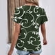 thumbnail image 4 of Fiudx Ofertas Flash Del Día Top Informal de Primavera y Verano de Manga Corta con Cuello En V para Mujer, 4 of 6