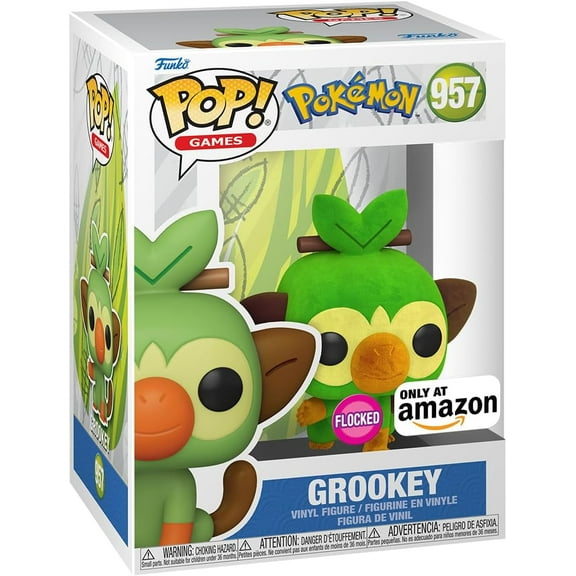 Funko Pokemon Grookey Flocked Pop! Figure Limited Edition Exclusive