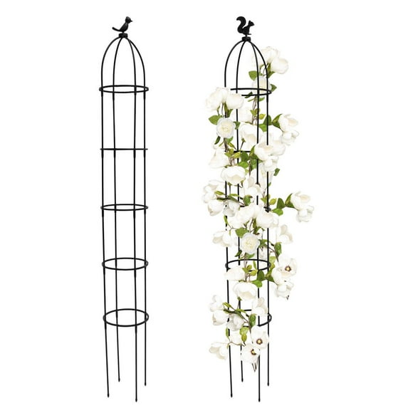 HLONK Garden Obelisk Trellis for Climbing Plants 6 Ft Tall Sturdy Rose Bush Trellis Detachable Plants Support Tower for Garden Vine Rose Tomato Cucumber