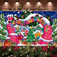 thumbnail image 6 of Colorful Village Welcome Whoville Banner Christmas Tree Holiday Backdrop Gift Boxes Snowy Scene Festive Background for Christmas Party Holiday Decoration Photo Shoot, 6 of 9