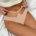 thumbnail image 5 of YWDJ Womens Underwear Thong Sexy Cotton Breathable Lightweight No Show Low-waist Sexy Cotton Ice Silk Seamless Breathable Mesh Underwear Briefs Beige S, 5 of 8