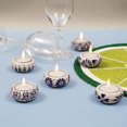 thumbnail image 2 of Handcrafted Ceramic Tealight Candle Holders Set of 6 - Decorative Design Includes Soy Wax Candles - Tabletop Home Décor for Living Room, Wedding, Diwali, or Gift Use (Blue White) - CLEENTABLE, 2 of 8