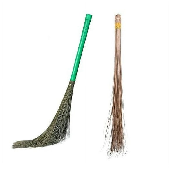 Hari Ram Gulab Rai Clean Sweep Floor Broom | With Natural Pure Bamboo Coconut Seek Jhadu & Soft No Dust Phool Jhadu | Broom For Home, Office. Bathroom & Outdoor, Balcony Cleaning Jadoo - Portable