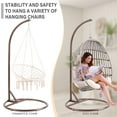 thumbnail image 3 of Round Base Heavy Duty Hanging Stand - Powder Coated Hammock Stand for Hammock Chair, Indoor and Outdoor(Coffee), 3 of 5