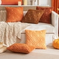 thumbnail image 5 of Qucyy Fall Rust 18x18 Inch, Soft Plush Faux Wool Couch Pillow Covers Set of 2 Decorative Boho Throw Pillows for Sofa Living Room Bed Rust 18x18 Inch (Pack of 2), 5 of 5