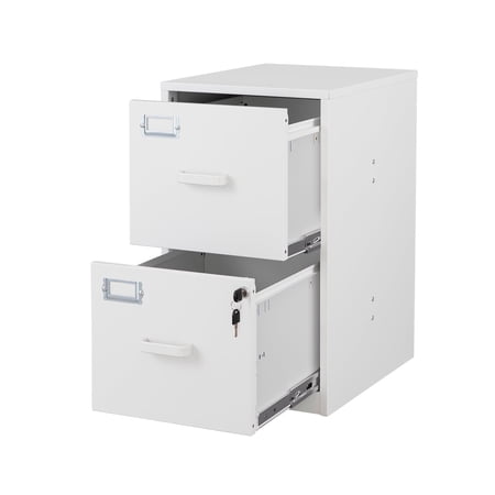 Fesbos 2 Drawer File Cabinet with Lock Metal Office Filing Cabinets for Home Office Storage A4/F4/Letter Easy Assemble (White)