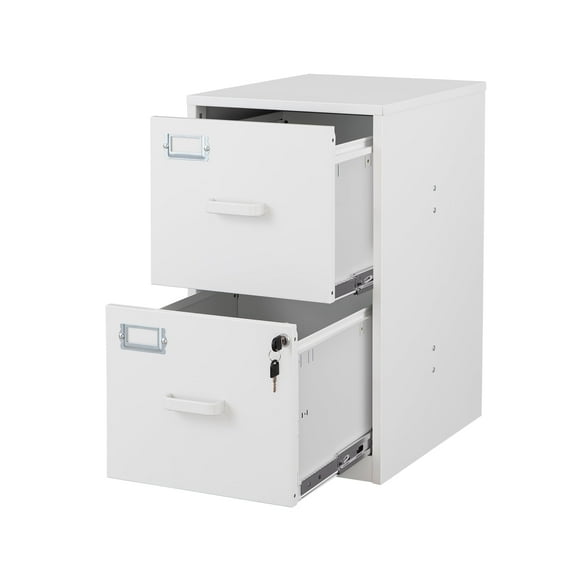 Fesbos 2 Drawer File Cabinet with Lock,Metal Office Filing Cabinets for Home Office,Storage A4/F4/Letter, Easy Assemble (White)