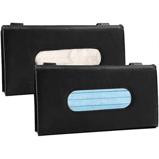 2 Pcs Car Tissue Holder Car Tissue Box Sun Visor Leather Tissue Box Car Visor Mask Holder Tissue Pap