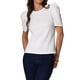 thumbnail image 1 of Blusa casual de verano para mujer con mangas cortas abullonadas y cuello redondo S blanca, 1 of 6