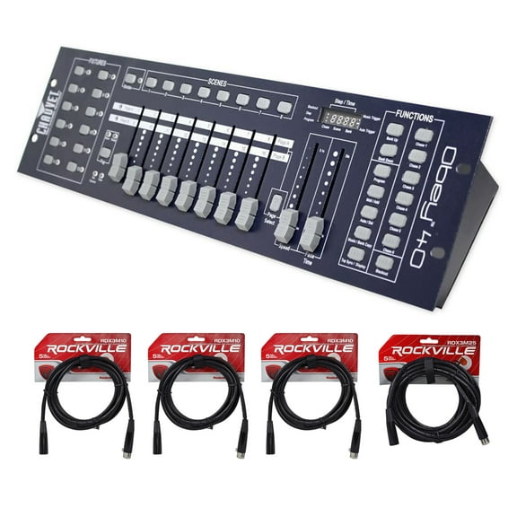Chauvet DJ OBEY40 Universal DMX-512 Light Controller 10 Ft.& 25 Ft. DMX Cables