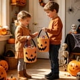 thumbnail image 5 of Halloween Candy Bag Large Capacity Felt Pumpkin Ghost Storage Basket 7.9x7.1in with Handle for Trick or Treat Party by OVFUIZ, 5 of 6