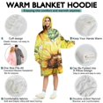 thumbnail image 5 of White Sunflower Bud Pattern Wearable Oversized Blanket,Wearable Blanket Hoodie for Adults,Cozy Hooded Blankets with Super Pockets,Super Warm Fuzzy Pullover for Women & Men, 5 of 6