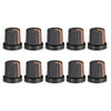 Unique Bargains 6mm Shaft Hole Knob for Effect Pedal Amplifier Black Potentiometer Knob Orange Mark 10Pcs