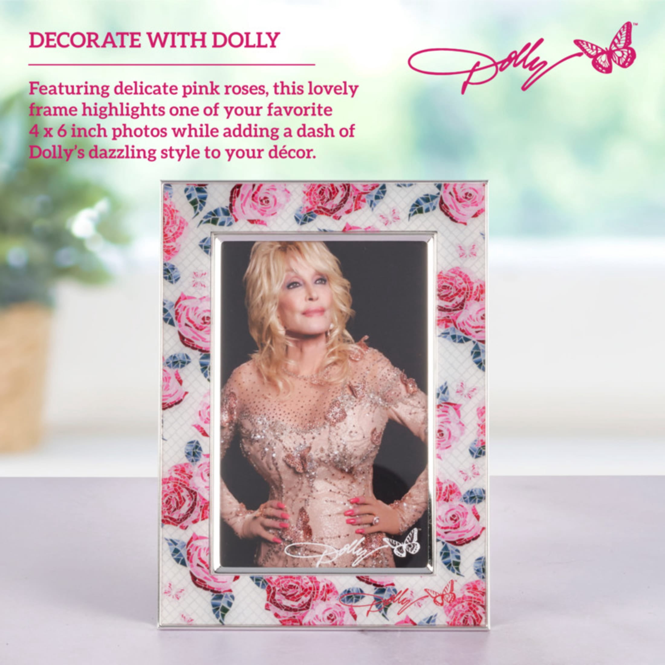 Dolly Parton 5.5X7.5 in Roses Enmel Frame - 4X6
