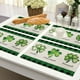 thumbnail image 1 of Decoraciones para el Día de San Patricio, Accesorios para el Día de San Patricio, 4 manteles individuales nuevos de lino con estampado de cuatro hojas, manteles aislantes para fiestas navideñas, mante, 1 of 6