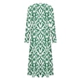 thumbnail image 3 of Womens Floral Dress Women's Spring Winter Long Sleeved Solid Color Loose Round Neck Long Fashionable Comfortable Casual Dresses for Women Green S-2XL, 3 of 4