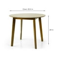 thumbnail image 3 of 5 Piece Dining Table Set, 4 Classic Style Solid Wood Warm Chairs with Round Dining Table, Kitchen Room Set, Medium Brown Color w Gray Cushions, 3 of 8