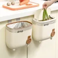 thumbnail image 2 of Papelera de cocina, cesto de basura para reciclaje montado en la pared con tapa para puerta de armario, papelera colgante de gran capacidad, 2 of 5