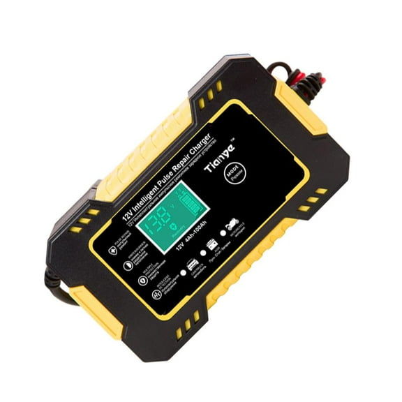 EU-Portable Automotive Fast Car Battery Charger with LCD Display, 12V Safety Protection