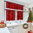 thumbnail image 2 of Christmas Kitchen Curtains Snowflake Red Winter Snow Window Curtains Valance and Tier Set 36 Inch Rod Pocket Short Tier Curtain for Room Kitchen Decor, 2 of 6