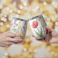 thumbnail image 2 of 12oz Stemless Wine Tumblers Pioneer Flower and Butterfly Vacuum Insulated Stainless Steel Travel Tumbler Cups Mug with Lid and Straw for Champaign,Cocktail,Beer with Cleaning Brush, 2 of 5