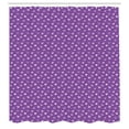 thumbnail image 2 of Ambesonne Romantic Shower Curtain, Striped Dotted Hearts Plot, 69"Wx70"L, Violet White and Grey, 2 of 4