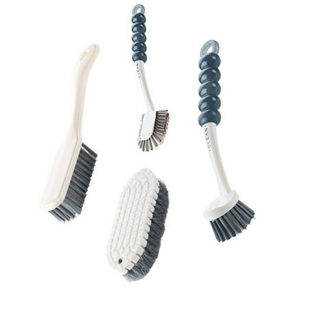 

Martokay 4 Pieces Sink Countertop Cleaning Brush with Handle Multi-purpose Bendable Brushes Floor Wall Scrubber for Kitchen Toilet