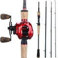 thumbnail image 2 of Sougayilang New Fishing Rod Reel Set 4 Piece Carbon Casting Rod and 9+1 BB Baitcasting Reel Fishing Combo, 2 of 6