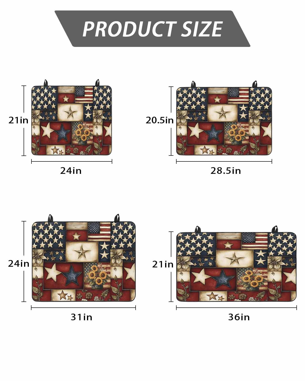 Stove Top Covers for Electric Stove, American Flag Glass Stovetop Cover Protector, Texas Star Farmhouse Sunflowers Blue Red Induction Cooktop Protector Oven Mat for Kitchen Countertop 24"x21"