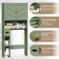 thumbnail image 2 of Walsunny Over the Toilet Storage Cabinet with Doors Side Storage Toilet Paper Holder Stand Space Saver Shelf Organizer Rack Freestanding for Restroom Bathroom Laundry Green, 2 of 7