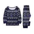 thumbnail image 6 of Yuaguia Christmas Family Matching Pajamas Set, Long Sleeve Tree Snowflake Fair Isle Tops Blue Plaid Pants, Holiday Sleepwear Loungewear Sets for Men Women Kids Baby, 6 of 7