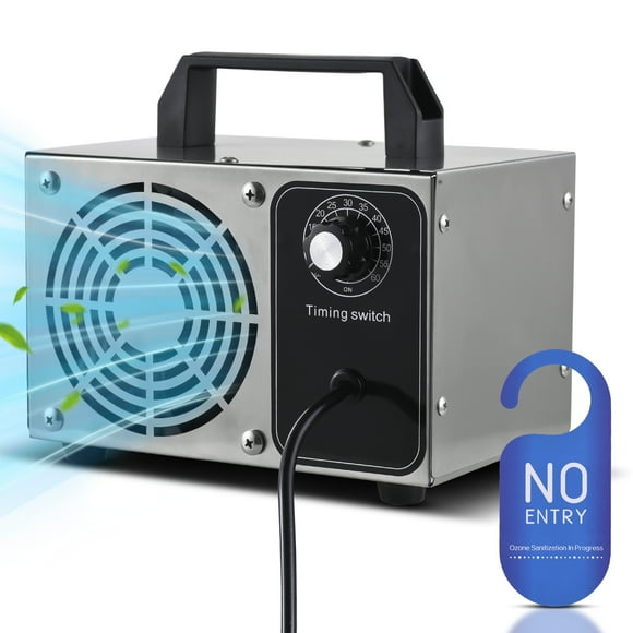 yeacher Générateur d'Ozone Portable pour la Maison, la Voiture et un Usage Commercial - Purificateur d'Air en Acier Inoxydable avec Minuterie, Débit de 40 G/h, Conception Légère et Plaque en Céramique Facile à Nettoyer - Idéal contre les Odeurs