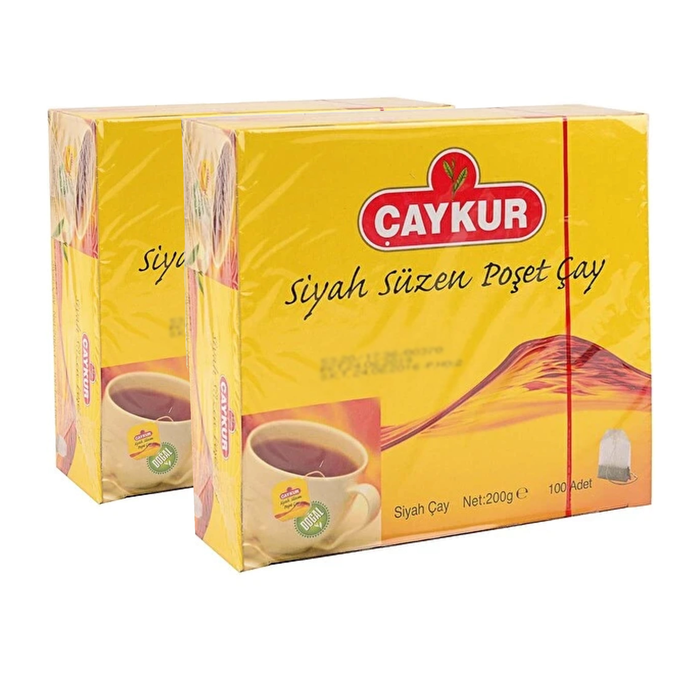 Caykur 2Piece Turkish Black Tea Bags, Suzen, 100 pcs Tea Bags, 200gr